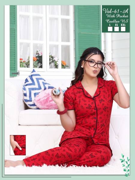 Ft C Ns Vol 61 A Night Wear Hosiery Cotton Wholesale Night Suits
